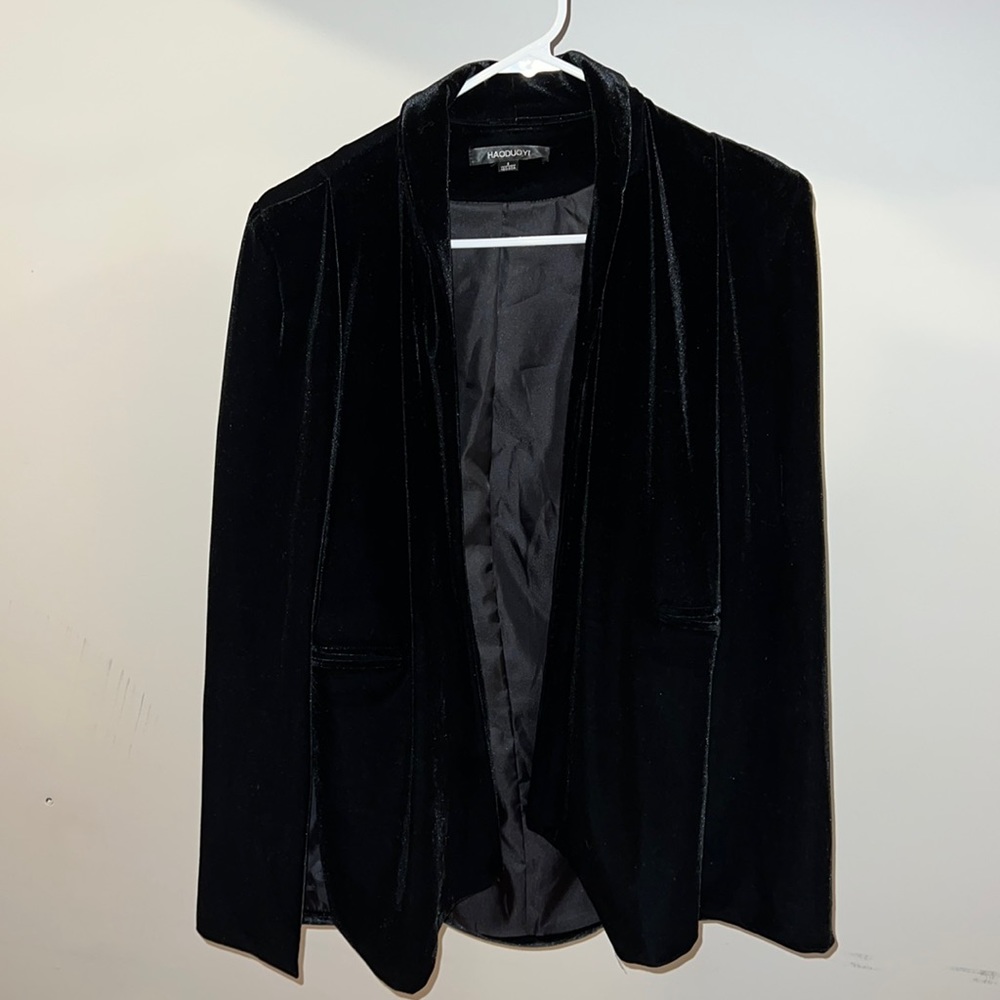Velour cape blazer